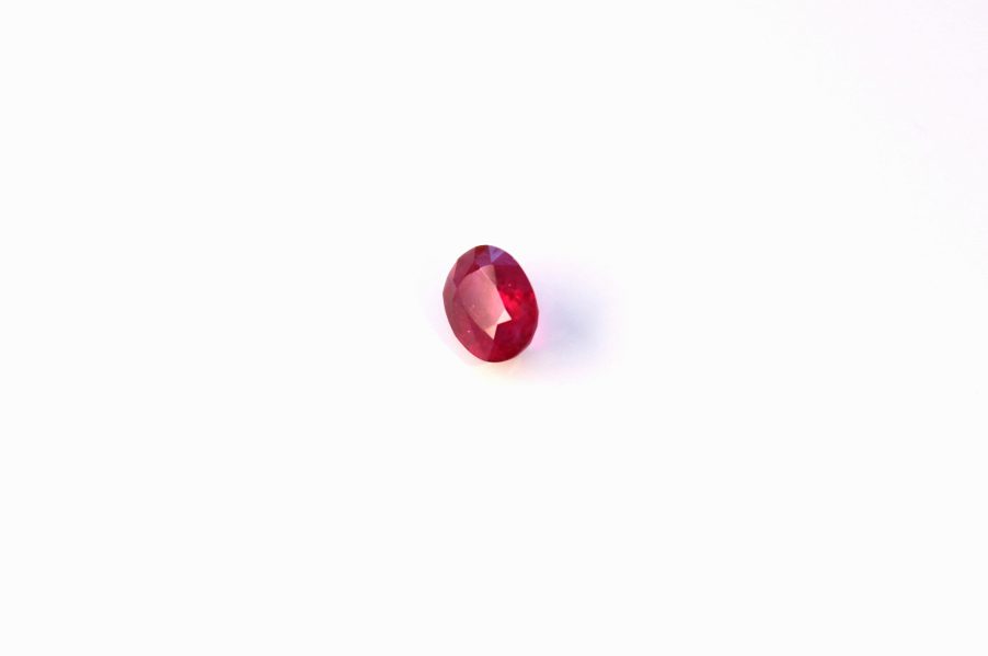 Oval-cut vivid red natural Ruby
