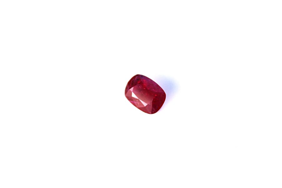 Cushion-cut purplish red natural Ruby