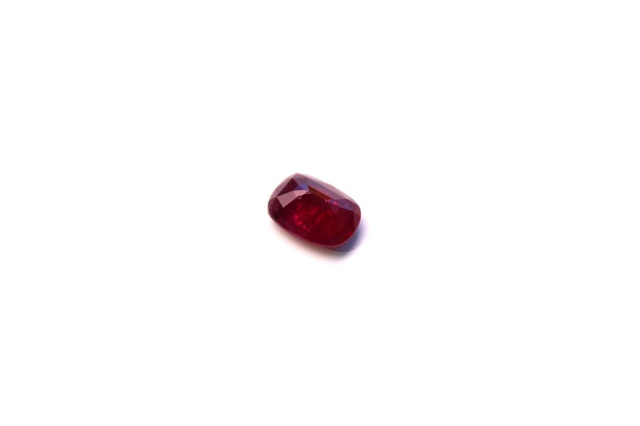 Cushion-cut purplish red natural Ruby