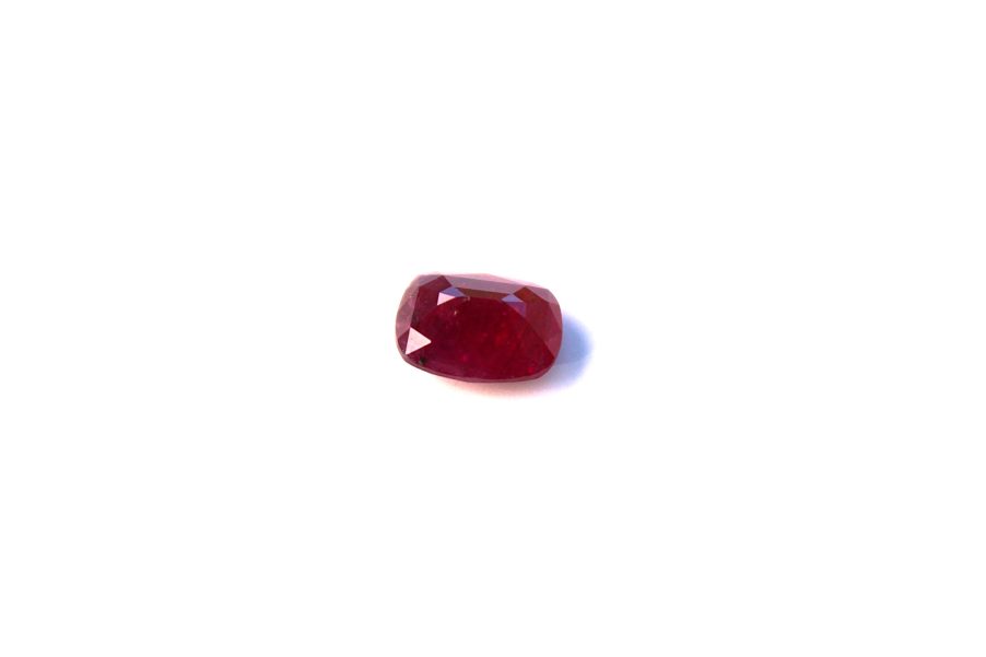 Cushion-cut purplish red natural Ruby