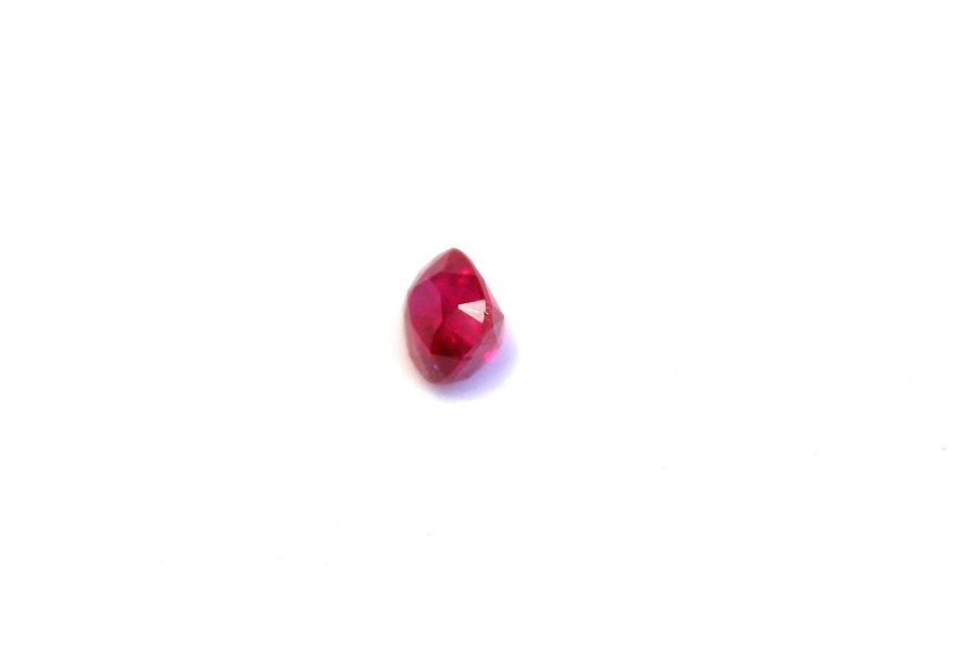 Cushion-cut purplish red natural Ruby