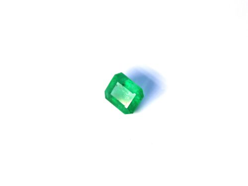 Medium Green Emerald in emerald cut