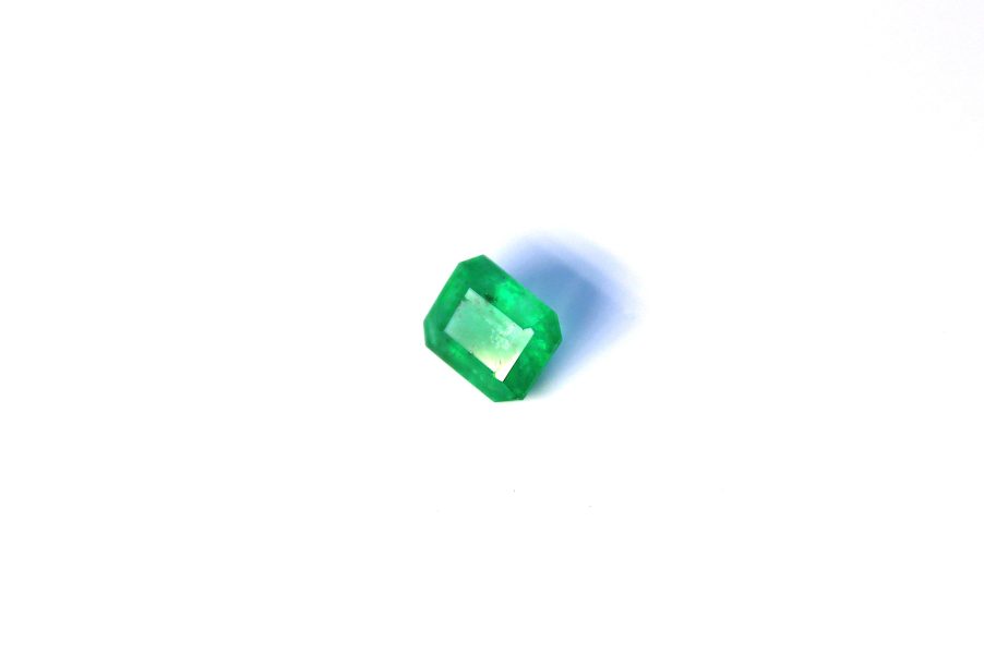 Medium Green Emerald in emerald cut