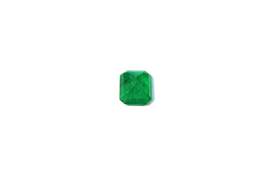 Medium Green Emerald in emerald cut