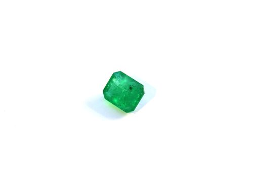 Medium Green Emerald in emerald cut