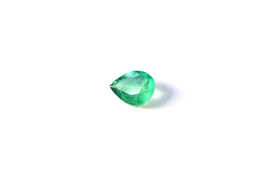 Light green natural Emerald in pear cut