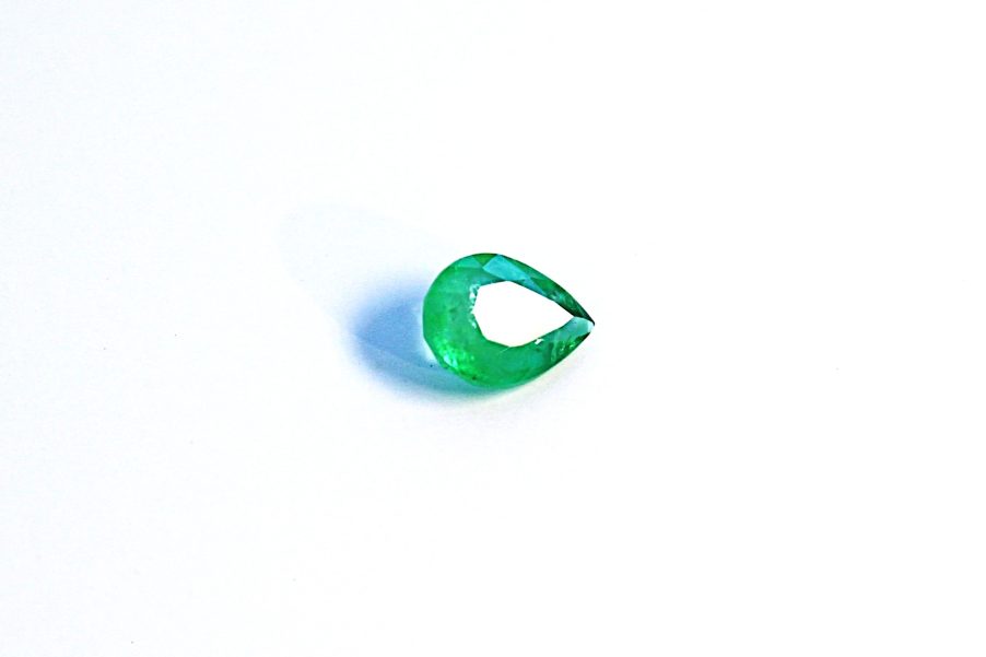 Light green natural Emerald in pear cut