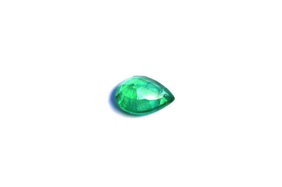 Light green natural Emerald in pear cut