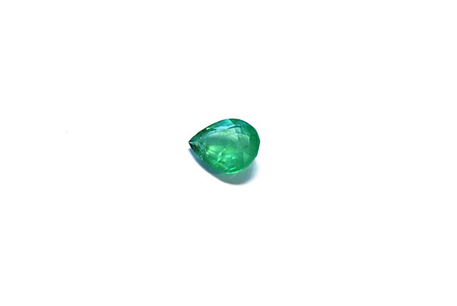 Light green natural Emerald in pear cut