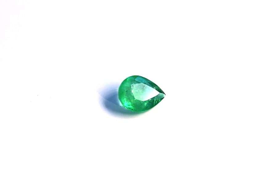Light green natural Emerald in pear cut
