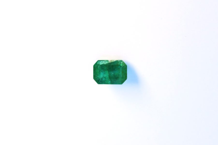 Medium dark green natural Emerald in emerald cut