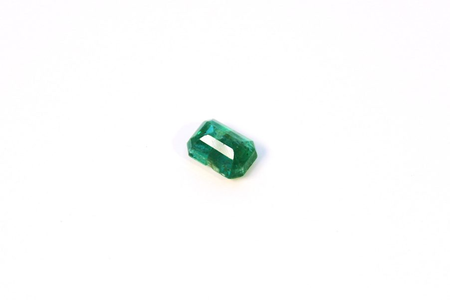 Medium dark green natural Emerald in emerald cut