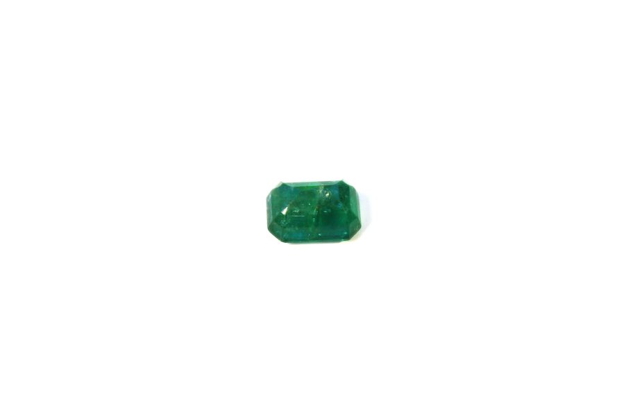Medium dark green natural Emerald in emerald cut
