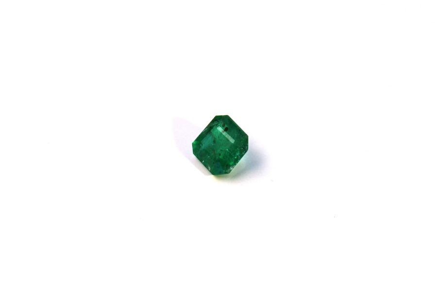 Medium dark green natural Emerald in emerald cut