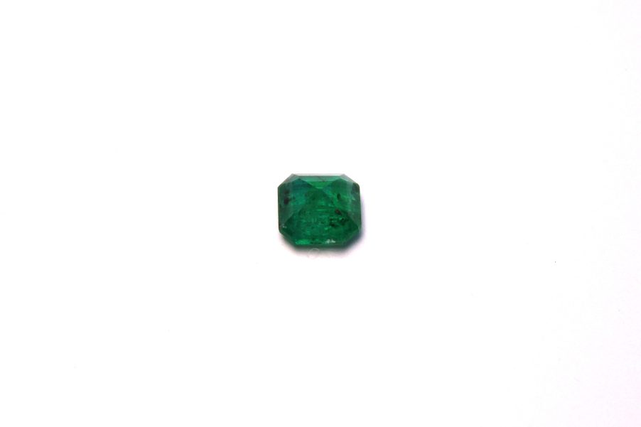 Medium dark green natural Emerald in emerald cut