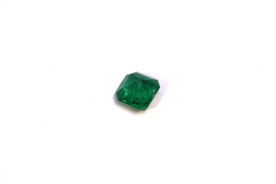 Medium dark green natural Emerald in emerald cut