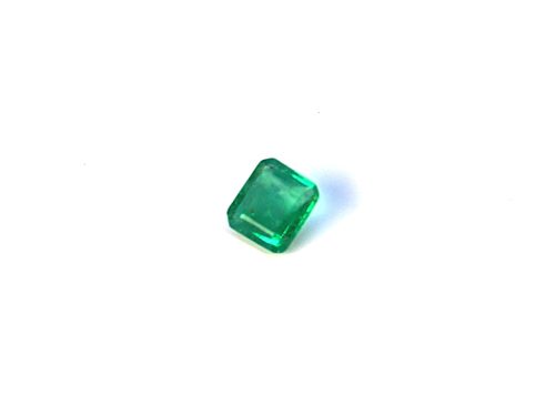 Medium light green natural Emerald in emerald cut