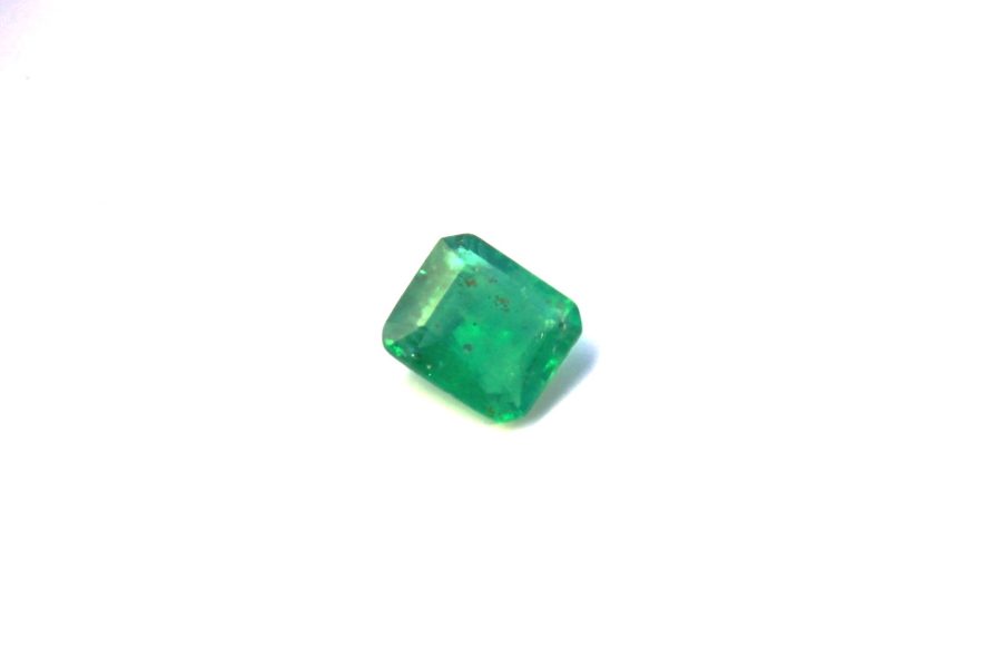 Medium light green natural Emerald in emerald cut